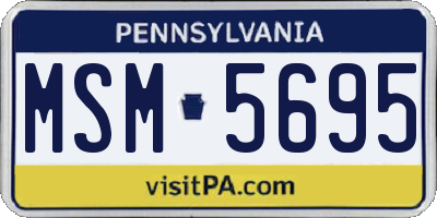 PA license plate MSM5695