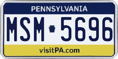 PA license plate MSM5696