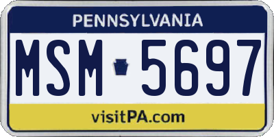 PA license plate MSM5697