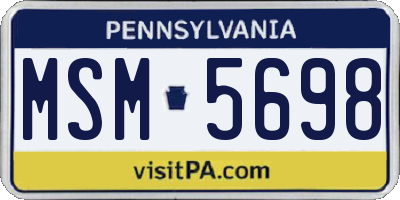 PA license plate MSM5698