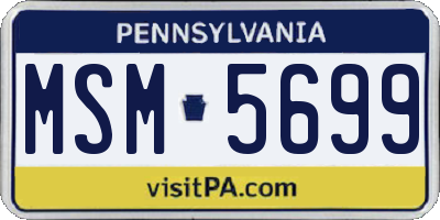 PA license plate MSM5699
