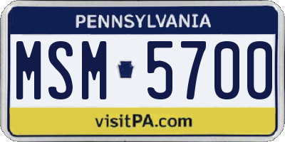 PA license plate MSM5700