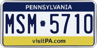 PA license plate MSM5710