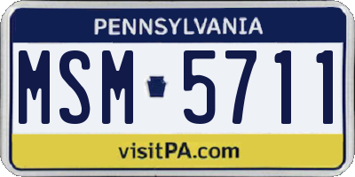 PA license plate MSM5711