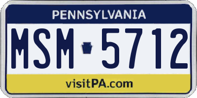 PA license plate MSM5712