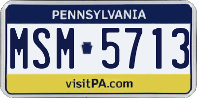 PA license plate MSM5713