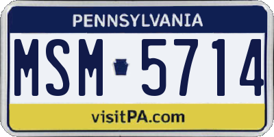PA license plate MSM5714