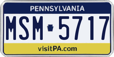PA license plate MSM5717