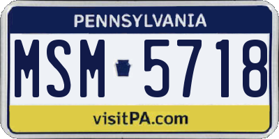 PA license plate MSM5718