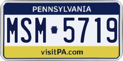 PA license plate MSM5719