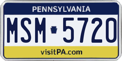 PA license plate MSM5720