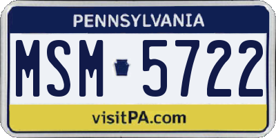 PA license plate MSM5722