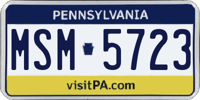 PA license plate MSM5723