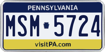 PA license plate MSM5724