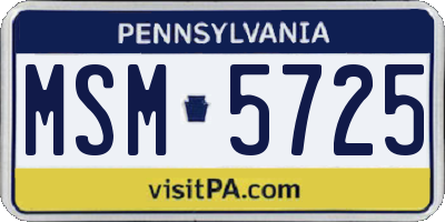 PA license plate MSM5725