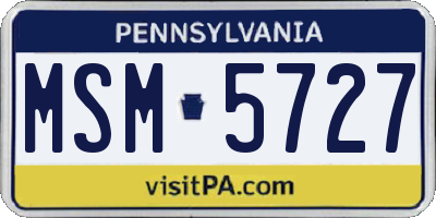 PA license plate MSM5727