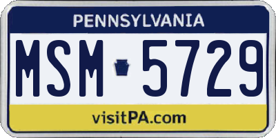 PA license plate MSM5729