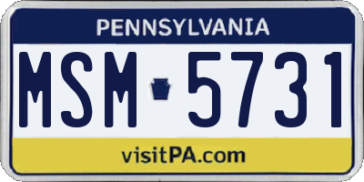 PA license plate MSM5731