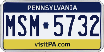 PA license plate MSM5732