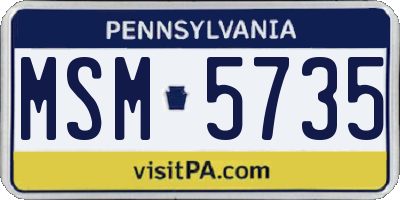 PA license plate MSM5735