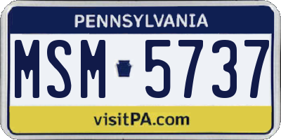 PA license plate MSM5737