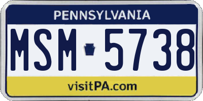 PA license plate MSM5738