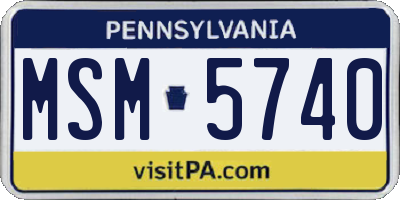 PA license plate MSM5740