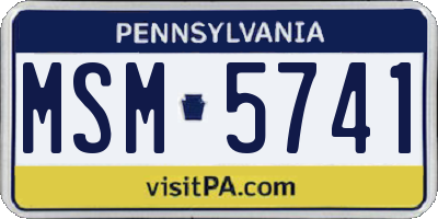 PA license plate MSM5741