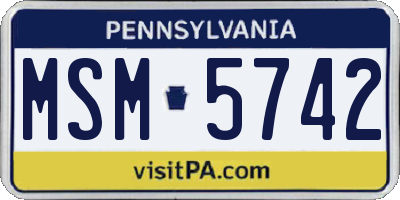 PA license plate MSM5742