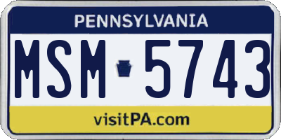 PA license plate MSM5743