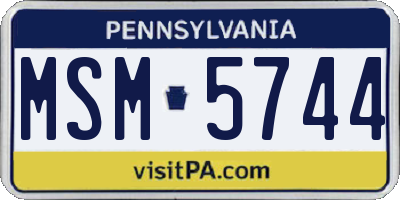 PA license plate MSM5744