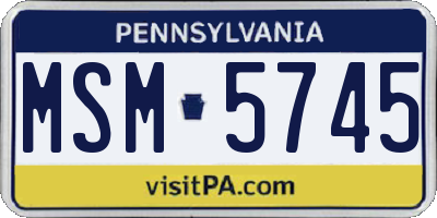 PA license plate MSM5745
