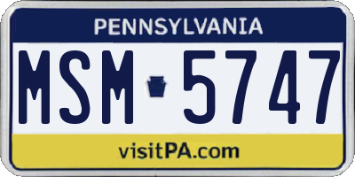 PA license plate MSM5747