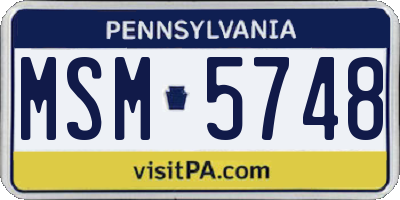 PA license plate MSM5748