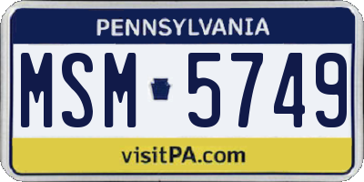PA license plate MSM5749