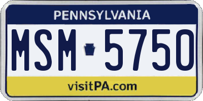 PA license plate MSM5750
