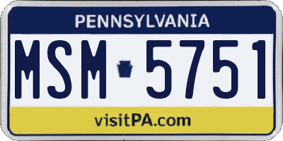 PA license plate MSM5751