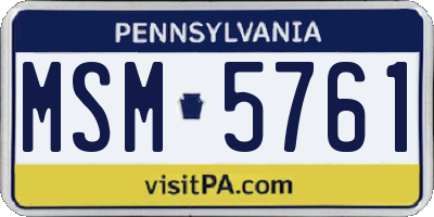 PA license plate MSM5761