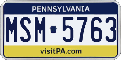 PA license plate MSM5763