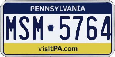 PA license plate MSM5764