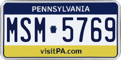PA license plate MSM5769