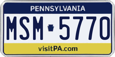 PA license plate MSM5770