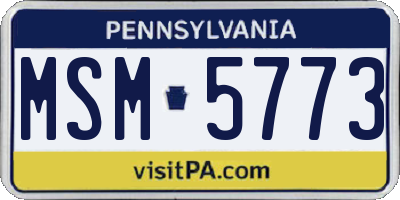PA license plate MSM5773
