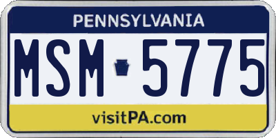 PA license plate MSM5775