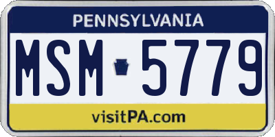 PA license plate MSM5779
