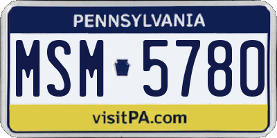 PA license plate MSM5780