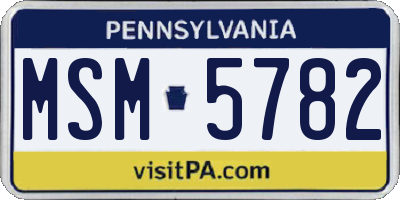 PA license plate MSM5782