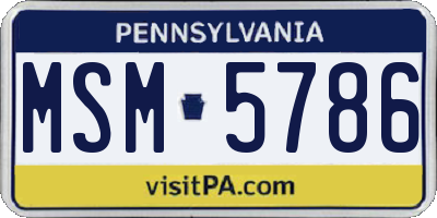 PA license plate MSM5786