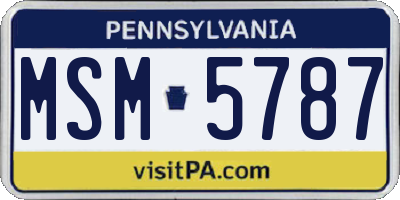 PA license plate MSM5787