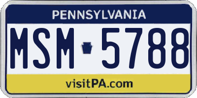 PA license plate MSM5788